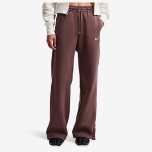 Nike Phoenix Fleece High Rise Wide Leg Pants Brown Tan Taupe– Size Small – NWOT